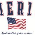 AMERIKA - nápis s vlajkou - na tričko