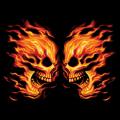 FLAME FACEOFF - Lebky v plamenech na tričo
